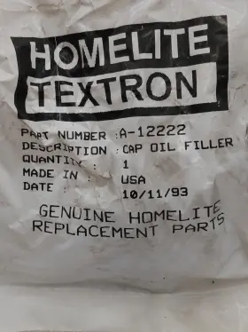 A-12222 Homelite John Deere Terry Textron Sears Craftsman Nos Oem Oil Cap Fits 35sl 350 360 450 550 Super 650 750