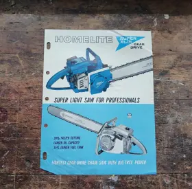 Xl-15 Homelite 1965 Super Chain Saw Dealer Advertising Sales Data Spec Sheet