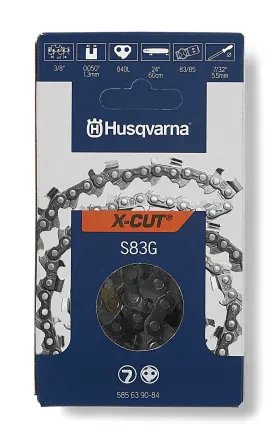 S83g Husqvarna 193028002238 X-cut 24 Inch Semi Chisel Chainsaw Chain 3/8 Pitch .050 Gauge