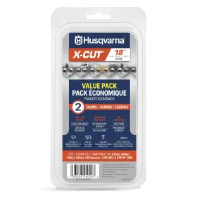 Sp33g Husqvarna 193028240203 X-cut 18 Inch Chainsaw Chain 2 Pack .325 Pitch .050 Gauge 72 Driv