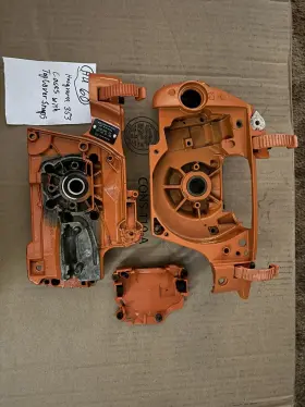 5038569 Husqvarna Used Oem 353 Crankcase Set Plus Carb Mounting Plate And Cushions. Hu60