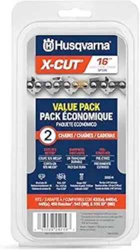 529788801 Husqvarna X-cut Sp33g 16 Inch Chainsaw Chain 2 Pack 325 Pitch 050 Gauge 66 Drive