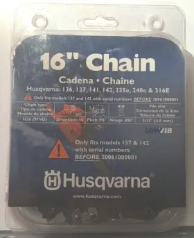 577265101 Husqvarna Genuine Oem Chain 16 In