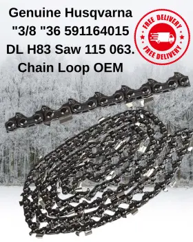 591164015 Husqvarna Genuine 36 Inch 3/8 .063 115 Dl H83 Saw Chain Loop Oem