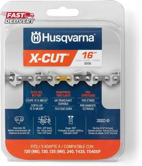 Husqvarna 597469556 X-cut S93g 16 Inch Chainsaw Chain 3/8 Mini Pitch .050 Gauge 56 Dr