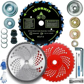 Ironhit 742004192557 9 Inch 20t Brush Blade 36t Carbide 10 80t Set With Adapter 1 Arbor Size