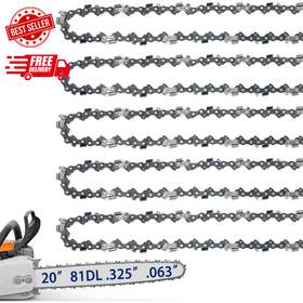Jinffr 705353225031 5 Pack 20 Inch Chainsaw Chain Fit Stihl .325 Pitch .063 Gauge 81 Drive Links