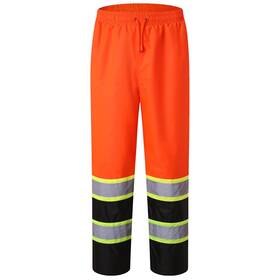 Jksafety Jkrp114-023510-us05 Hi-vis Rain Pants For Men Women Waterproof 3m 3x-large Jkrp114-oblk