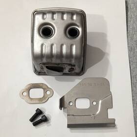 Jonsered 501323101a Oem Chainsaw Muffler Kit Metal Silver With Screws Gasket 544147702u