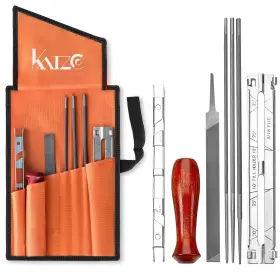 Katzco 743841492176 Chainsaw Sharpener File Kit - Contains 5/32 3/16 And 7/32 Silver