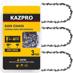 Kazpro 705353876493 18 Inch Chainsaw Chain 62 Drive Links 3/8 Lp Pitch .050 Gauge Low Kickback