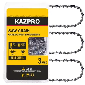 Kazpro 794677221683 18 Inch Chainsaw Chain 62 Drive Links 3/8 Lp Pitch .050 Gauge Low Kickba