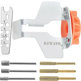 Kewayo 007468641951 Chainsaw Sharpening Attachment Kit - 8pcs Chain Saw Blade Teeth Sharpener Set