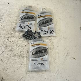 Laser 9cx70 Lot Of 3 20 Inch Chainsaw Chain 3/8 .050 70 Dl Full Chisel Replaces D70 Poulan Echo