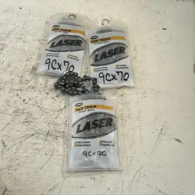 9cx70 Laser Lot Of 3 20 Inch Chainsaw Chain 3/8 .050 70 Dl Full Chisel Replaces D70 Poulan Echo