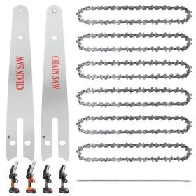Am556287 Lemecima 6 Pieces Inch Mini Chainsaw Chain With 2 Pcs Replacement Saw Bar Repl