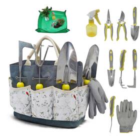 Lonchan Yytz001h Gardening Tools Set 11-piece Stainless Steel Garden Hand Tool With Gray