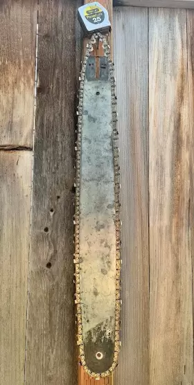 A001925 Mac Mcc Mcculloch Flying Goose Oregon Omark Blount Rare Nice 32 Inch Hard Nose Tip Chainsaw Bar And #10 1/2 Chain .063