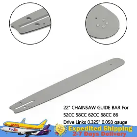 H032-a006 Madhornets 22 Inch Chainsaw Guide Bar 0325 0058 Guage For 52cc 58cc 5200 5800