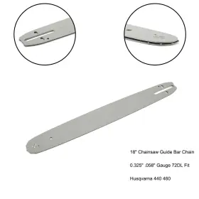 H032-a016 Madhornets 18 Inch Chainsaw Guide Bar Chain 0.325 .058 Gauge 72dl Fit Husqvarna 440 460 Us