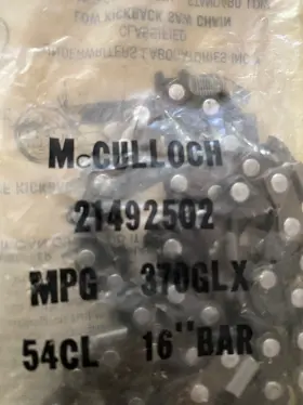 21492502 Mcculloch Original New 16 Inch Bar Chain Oem In Bag Mpg 370glx 54cl