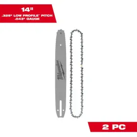Milwaukee 313109758728 14 Inch Chainsaw Bar And Chain Combo With .325 Low Profile Pitch .043 G