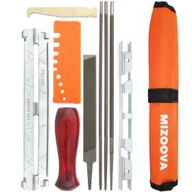 Mizoova 060570770029 10 Piece Chainsaw Sharpener File Kit With 5/32 3/16 7/32 Round Files 6 Inch