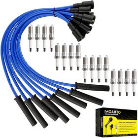 Moauto 671-8173 Set Of 16 Pcs Iridium Spark Plugs With Wire Compatible Ford