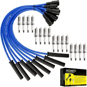 671-8173 Moauto Set Of 16 Pcs Iridium Spark Plugs With Wire Compatible Ford