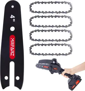 Mrfarz 445002117128 4 Inch Mini Chain Saw Bar With Chainsaw Chains 1/4 Lp Pitch 0.043 Gauge 28
