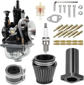 Pwk28 Mtrparts Pkw28 Carburetor Intake Pipe Air Filter Kit Performance Parts For Black