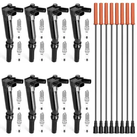 Uf631-uf639 Nakonic Uf631 Uf639 8pcs Ignition Coil With Spark Plug Wires Set - Compatible Fo