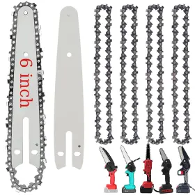 Nemtmcua 226129260901 6 Inch 5 Pieces Mini Chainsaw Chain With 2 Pcs Replacement Saw Bar Repl