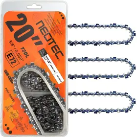 Neo-tec 755225991519 20 Inch Chainsaw Chains Blade 3/8 Pitch .050 Gauge 72 Drive Links E72 Cha