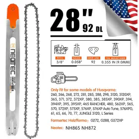 Hsb28-92-3858fl Neo Tec 28ftft Chainsaw Guide Bar 3/8 Inch 0.058 92dl Chain For Husqvarna 395 372xp 390xp 380