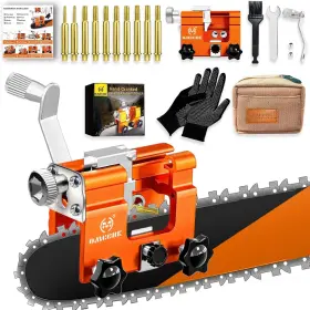 Omcchk 726084815698 Manual Chainsaw Sharpener With 10 Sharpening Steels And Carry Bag Portable Chains