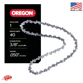 Oregon 036577107187 Pole Saw And Small Chainsaw Chain 3/8 Inch Lp Pitch .050 1.3 Mm Gauge For 1