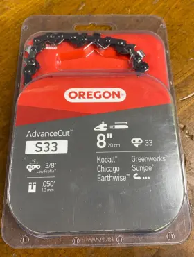 Oregon 036577511830 Advancecut S33 8 Inch Chainsaw Chain- Fits Kobalt Chicago Earthwise More