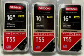 Oregon 036577642930 3 Pack T55 Versacut Saw Chain For 16 Inch Bar - 55 Drive Links 3/8 .050