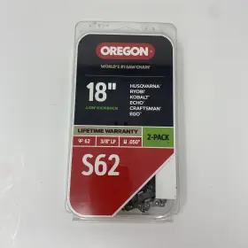 S62t Oregon 036577642978 62 Link Chainsaw Chain For 18-in 0.05-in Gauge 3/8-in Pitch 2 Pack