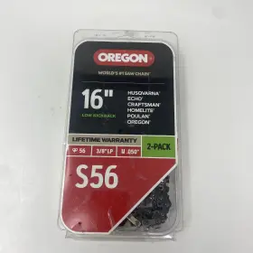 Oregon 036577642985 S56 Chainsaw Chain For 16 Inch Bar 0.05-in Gauge 3/8-in Pitch 2 Pack