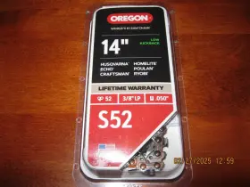 Oregon 036577643128 New Chainsaw Chain For 14 Inch Bar S52 3/8 Lp .050