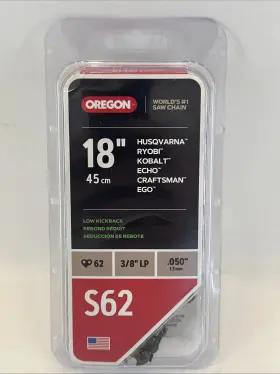 Oregon 036577643135 S62 Low Kickback Chain Saw 18 Inch 3/8 Lp .050 Retail/sealed