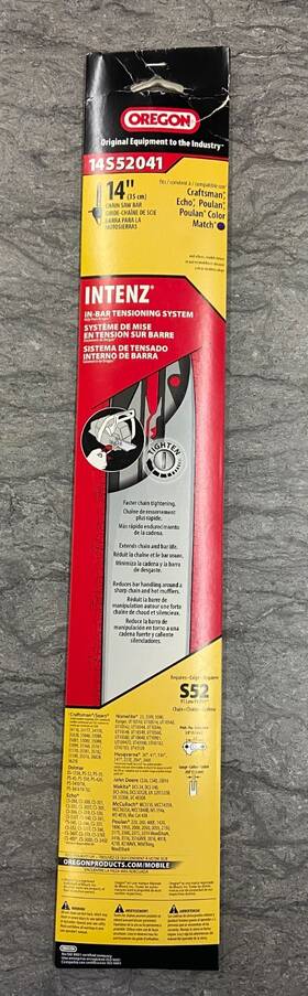 Oregon 14s520413 14s52041 Intenz In-bar Tensioning System 14-in Replacement Chain Saw Bar