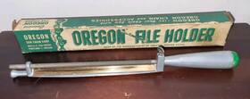 Oregon 57300 Vintage 1954 File Holder - 1/4 Inch With Nicholson Chainsaw