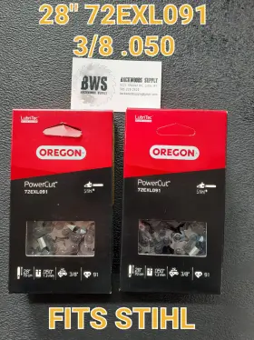 72exl091 Oregon 2 Pack 28 Inch Fits Stihl 038 440 460 3/8 .050 Chisel Chainsaw Chain
