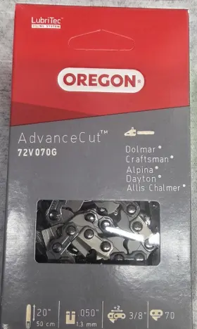 72v070ck Oregon 72v070g 1 20 Inch Chainsaw Chain Low-kick 72v 3/8 .050 70 Dl D70