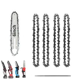 Oulisen 748327993284 6 Inch Chainsaw Chain And Guide Bar Replacement Saw Chains For
