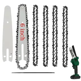 Panzheng 723497118750 5 Pcs 6 Inch Mini Chainsaw Chain With 2 Saw Bar Chains For M