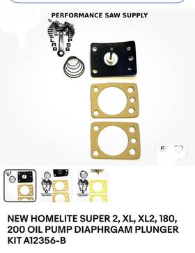 Performance Saw Supply 69244-1 New Homelite Super 2 Xl Xl2 180 200 Oil Pump Diaphrgam Plunger Kit A12356-b